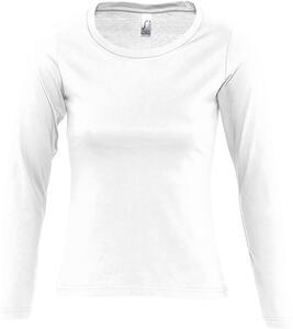 SOL'S 11425 - MAJESTIC Damski T Shirt Z Okrągłym ściągaczem<Br />I Długimi Rękawami Biały