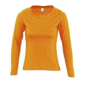 SOL'S 11425 - MAJESTIC Damski T Shirt Z Okrągłym ściągaczem<Br />I Długimi Rękawami Pomarańczowy