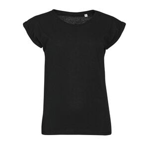 SOL'S 01406 - MELBA Damski T Shirt Z Okrągłym ściągaczem Głęboka czerń