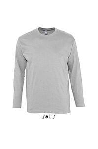 SOL'S 11420 - MONARCH Męski T Shirt Z Długimi Rękawami Szarość wrzosu