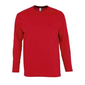 SOL'S 11420 - MONARCH Męski T Shirt Z Długimi Rękawami Czerwony