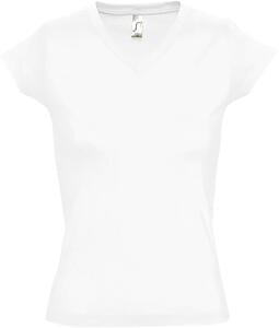 SOL'S 11388 - MOON Damski T Shirt Typu V Neck Biały