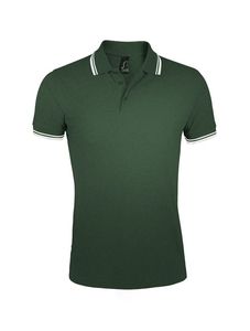 SOL'S 00577 - PASADENA MEN Męska Koszulka Polo Zielony las/ biały