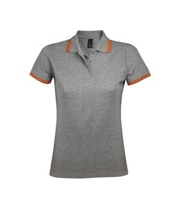 SOL'S 00578 - PASADENA WOMEN Damska Koszulka Polo Mieszanka szarego/ Pomarańczowy