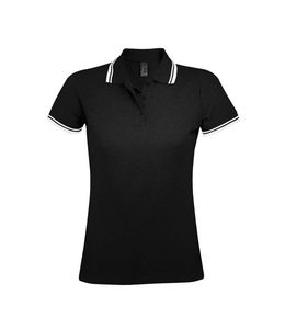 SOL'S 00578 - PASADENA WOMEN Damska Koszulka Polo Czarno/biały