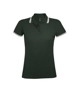 SOL'S 00578 - PASADENA WOMEN Damska Koszulka Polo Zielony las/ biały