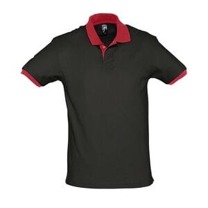 SOL'S 11369 - PRINCE Koszulka Polo Czarny/ czerwony