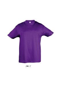 SOL'S 11970 - REGENT KIDS Dziecięcy T Shirt Z Okrągłym ściągaczem Ciemnofioletowy