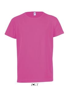 SOL'S 01166 - SPORTY KIDS Dziecięcy T Shirt Z Rękawami Typu Raglan Różowe fluo 2