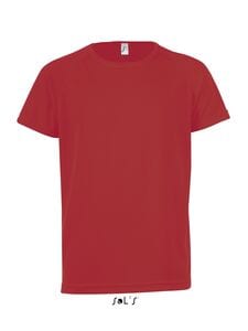 SOL'S 01166 - SPORTY KIDS Dziecięcy T Shirt Z Rękawami Typu Raglan Czerwony
