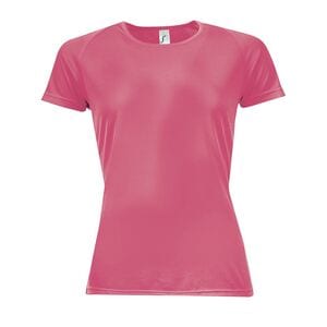 SOL'S 01159 - SPORTY WOMEN Damski T Shirt Z Rękawami Typu Raglan Koralowy neon