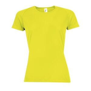 SOL'S 01159 - SPORTY WOMEN Damski T Shirt Z Rękawami Typu Raglan Neonowy żółty