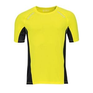 SOL'S 01414 - SYDNEY MEN Męski T Shirt Biegowy Z Krótkim Rękawem Neonowy żółty