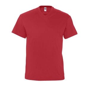 SOL'S 11150 - VICTORY Męski T Shirt Z Dekoltem Typu V Neck Czerwony