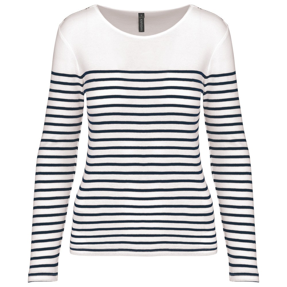 Kariban K386 - Ladies’s striped long sleeve mariniere