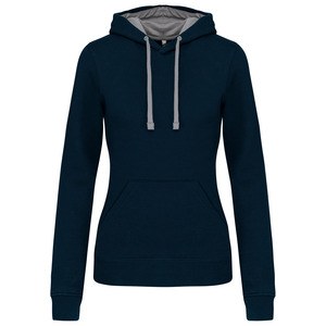 Kariban K465 - Ladies’ contrast hooded sweatshirt Granatowy/ Delikatny szary