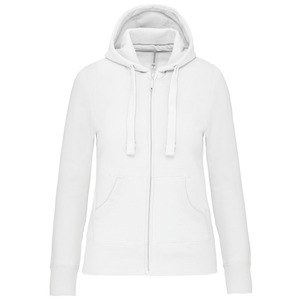 Kariban K464 - Ladies' hooded full zip sweatshirt Biały