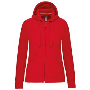Kariban K464 - Ladies' hooded full zip sweatshirt Czerwony
