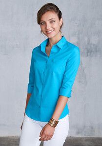 Kariban K558 - Ladies' 3/4 sleeve shirt Jasny turkus