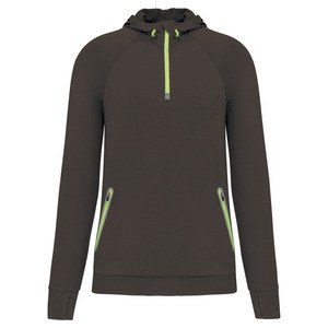 Proact PA360 - 1/4 zip hooded sports sweatshirt Ciemna szarość