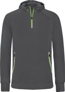 Proact PA360 - 1/4 zip hooded sports sweatshirt Ciemna szarość