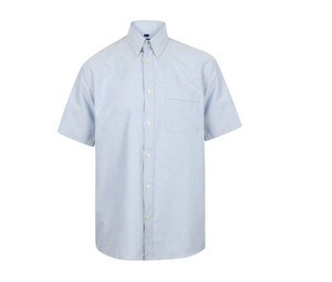 Henbury HY515 - Klasyczna koszula Oxford z krótkim rękawkiem Niebieski Oksford