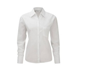Russell Collection JZ34F - Śliczna damska koszula z krótkim rękawkiem Biały
