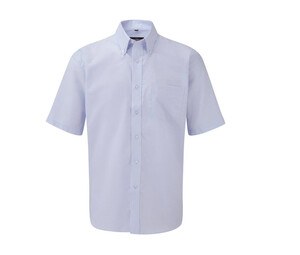 Russell Collection JZ933 - Łatwa w pielęgnacji koszula z krótkim rękawem Niebieski Oksford
