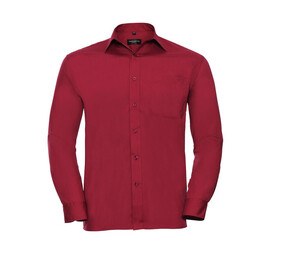 Russell Collection JZ934 - Polibawełniana wygodna koszula Klasyczna czerwień