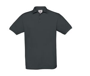 B&C BC410 - Męska bawełniana koszulka polo z szafranem Ciemna szarość