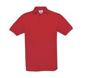 B&C BC410 - Męska bawełniana koszulka polo z szafranem Czerwony