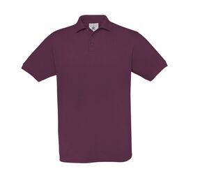 B&C BC410 - Męska bawełniana koszulka polo z szafranem Burgundowy