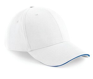 Beechfield BF020 - 6-panelowa czapka sportowa White/Bright Royal