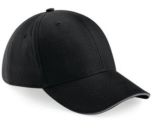 Beechfield BF020 - 6-panelowa czapka sportowa Czarny/ Szary grafit