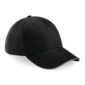Beechfield BF020 - 6-panelowa czapka sportowa Czarny/ Szary grafit