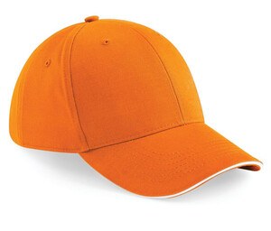 Beechfield BF020 - 6-panelowa czapka sportowa Pomarańczowy/ Biały