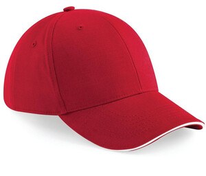 Beechfield BF020 - 6-panelowa czapka sportowa Klasyczna czerwień/ biel