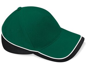 Beechfield BF171 - Kontrastowa czapka Butelkowa zieleń/ czarny/ biały