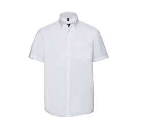 Russell Collection JZ957 - Niewymagająca prasowania męska koszula z krótki rękawkiem Biały