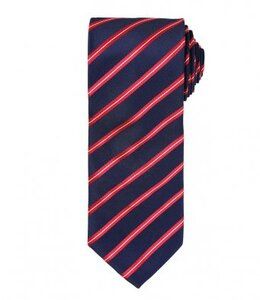 Premier PR784 - Sports Stripe Tie Granatowo/czerwony