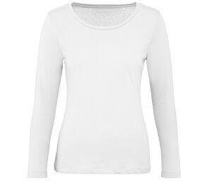 B&C BC071 - Koszulka damska z długim rękawem 100% bawełny organicznej Biały