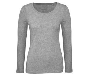 B&C BC071 - Koszulka damska z długim rękawem 100% bawełny organicznej Sportowa szarość