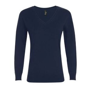 SOL'S 01711 - GLORY WOMEN Damski Sweter Z Dekoltem Typu V Neck Francuski granat