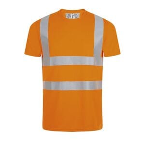 SOL'S 01721 - MERCURE PRO T Shirt Z Odblaskowymi Taśmami Neonowy pomarańcz