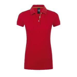 SOL'S 01407 - PATRIOT WOMEN Damska Koszulka Polo Czerwono/czarny