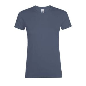 SOL'S 01825 - REGENT WOMEN Damski T Shirt Z Okrągłym ściągaczem Dżinsowy