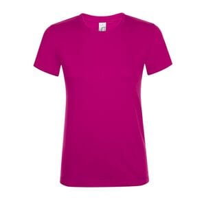 SOL'S 01825 - REGENT WOMEN Damski T Shirt Z Okrągłym ściągaczem Fuksjowy