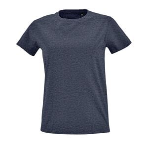 SOL'S 02080 - Imperial FIT WOMEN Damski Dopasowany T Shirt Z Okrągłym ściągaczem Dżins metaliczny