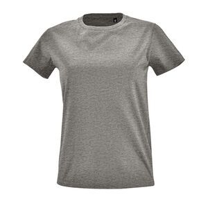 SOL'S 02080 - Imperial FIT WOMEN Damski Dopasowany T Shirt Z Okrągłym ściągaczem Mieszanka szarości