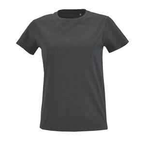 SOL'S 02080 - Imperial FIT WOMEN Damski Dopasowany T Shirt Z Okrągłym ściągaczem Ciemna szarość